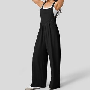 Halara Adjustable Strap Button Plicated Waffle Casual Overalls